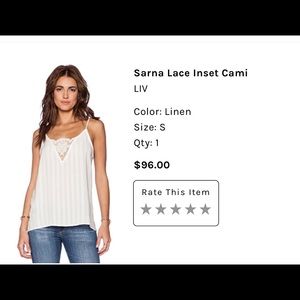 Linen lace inset cami